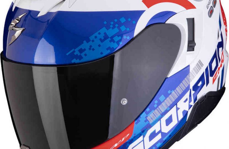 Шлем Scorpion EXO-520 EVO AIR TITAN white/blue/red