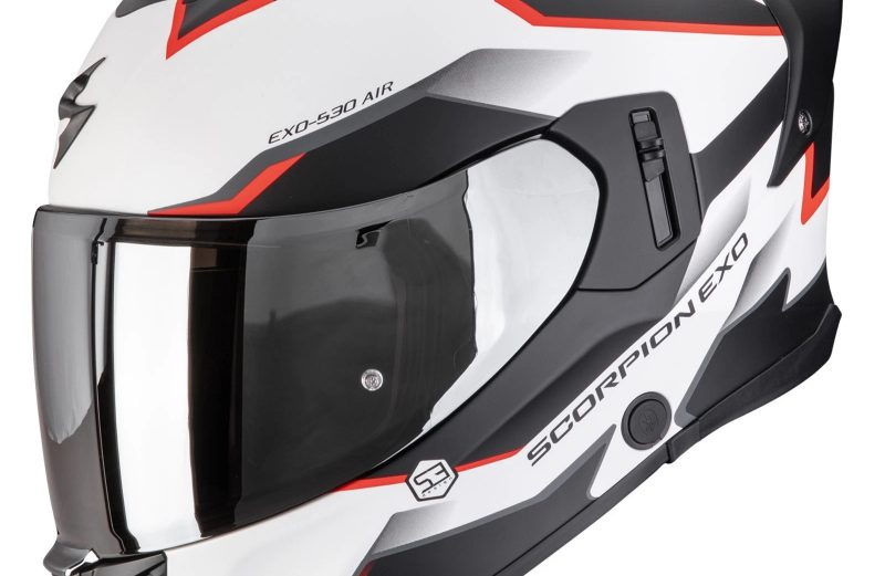 Шлем Scorpion EXO-530 AIR CLIP Матовый белый-черный-красный